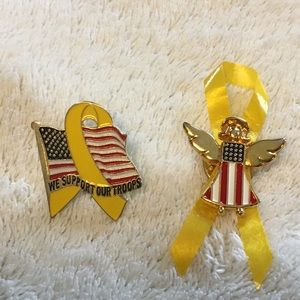 Support our troops pins